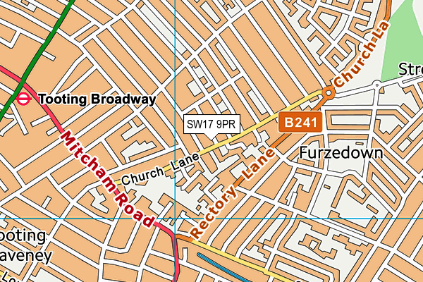 SW17 9PR map - OS VectorMap District (Ordnance Survey)