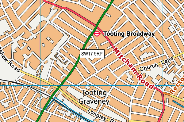 SW17 9RP map - OS VectorMap District (Ordnance Survey)