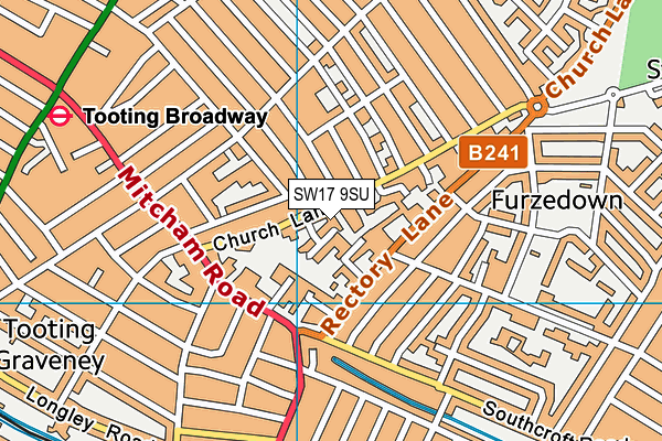 SW17 9SU map - OS VectorMap District (Ordnance Survey)