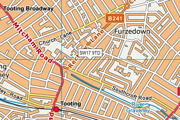 SW17 9TD map - OS VectorMap District (Ordnance Survey)