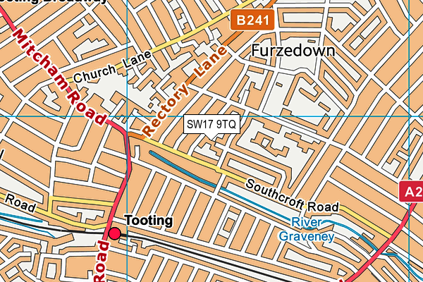 SW17 9TQ map - OS VectorMap District (Ordnance Survey)