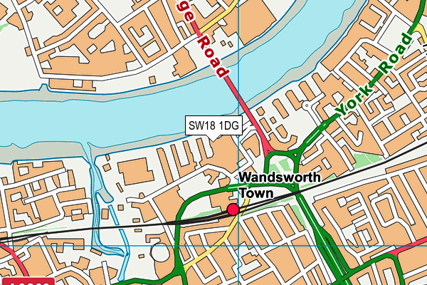 Virgin Active (Wandsworth Smugglers Way) map (SW18 1DG) - OS VectorMap District (Ordnance Survey)