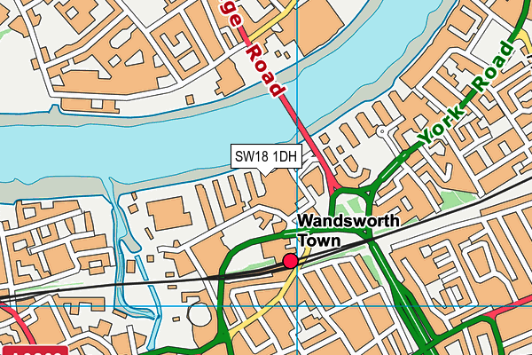 SW18 1DH map - OS VectorMap District (Ordnance Survey)