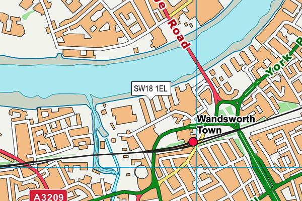 SW18 1EL map - OS VectorMap District (Ordnance Survey)