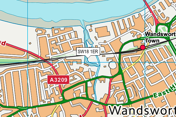 SW18 1ER map - OS VectorMap District (Ordnance Survey)