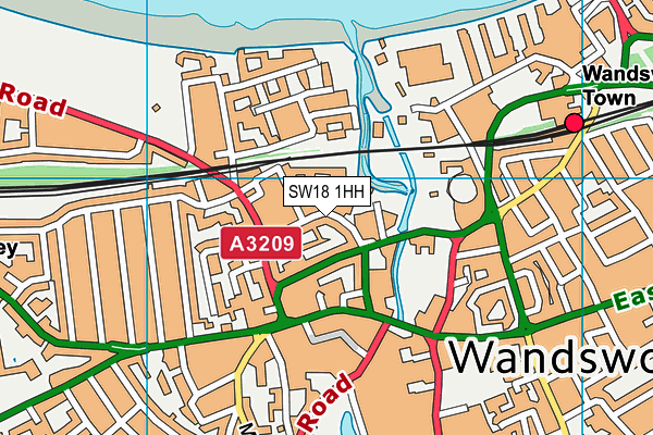 SW18 1HH map - OS VectorMap District (Ordnance Survey)