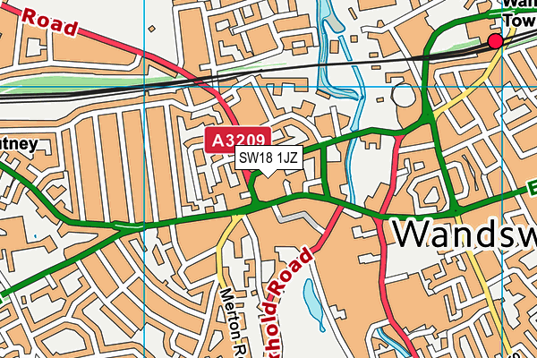 SW18 1JZ map - OS VectorMap District (Ordnance Survey)