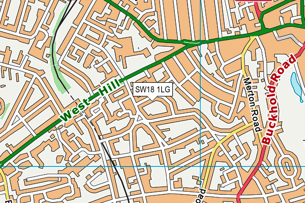 SW18 1LG map - OS VectorMap District (Ordnance Survey)