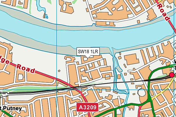 SW18 1LR map - OS VectorMap District (Ordnance Survey)