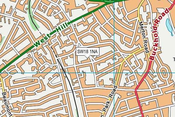 SW18 1NA map - OS VectorMap District (Ordnance Survey)