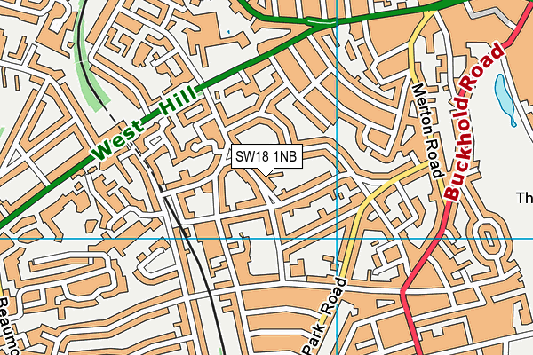 SW18 1NB map - OS VectorMap District (Ordnance Survey)