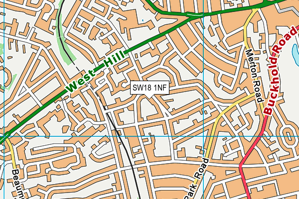 SW18 1NF map - OS VectorMap District (Ordnance Survey)