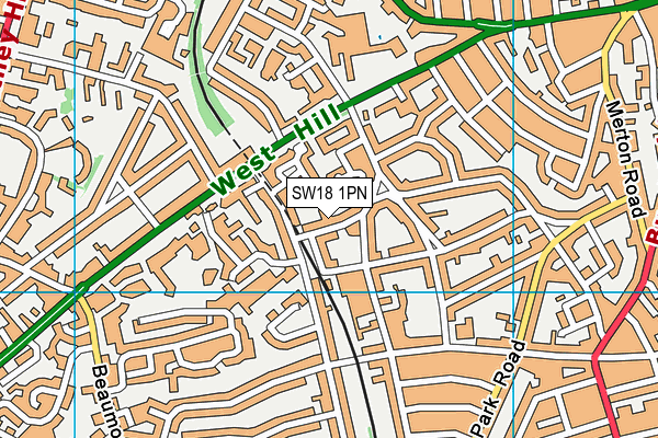 SW18 1PN map - OS VectorMap District (Ordnance Survey)