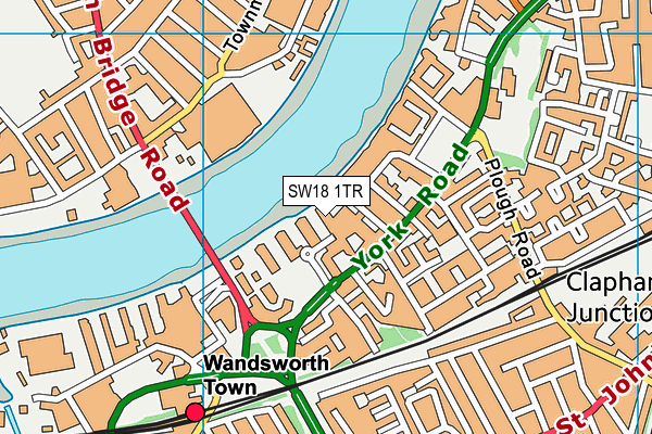SW18 1TR map - OS VectorMap District (Ordnance Survey)