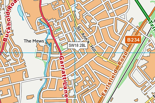 SW18 2BL map - OS VectorMap District (Ordnance Survey)