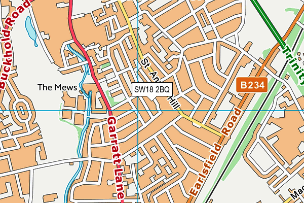 SW18 2BQ map - OS VectorMap District (Ordnance Survey)