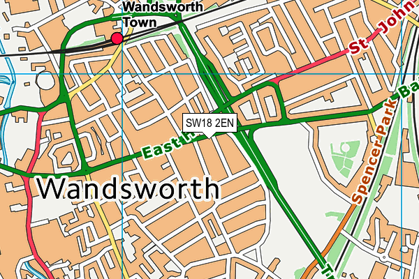 SW18 2EN map - OS VectorMap District (Ordnance Survey)