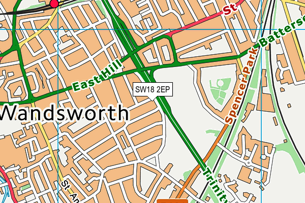 SW18 2EP map - OS VectorMap District (Ordnance Survey)