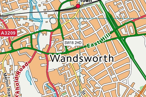 SW18 2HD map - OS VectorMap District (Ordnance Survey)