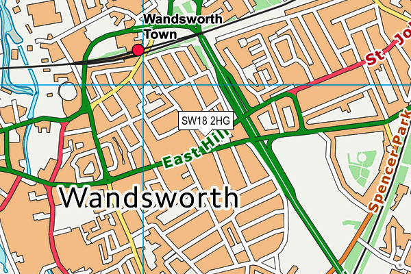 SW18 2HG map - OS VectorMap District (Ordnance Survey)