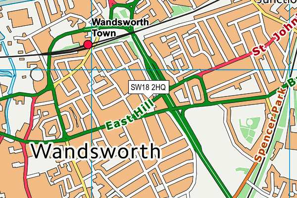 SW18 2HQ map - OS VectorMap District (Ordnance Survey)