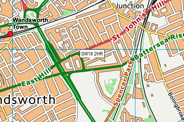 SW18 2HR map - OS VectorMap District (Ordnance Survey)