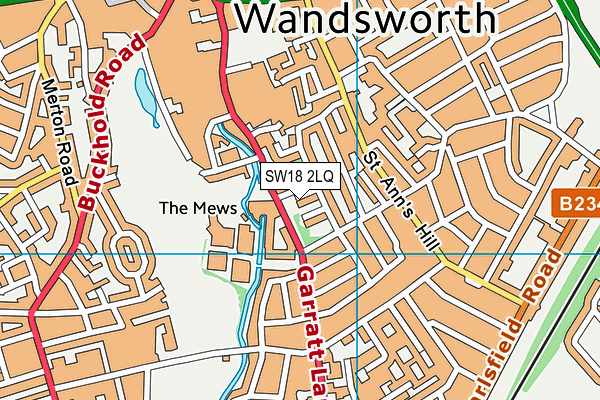 SW18 2LQ map - OS VectorMap District (Ordnance Survey)