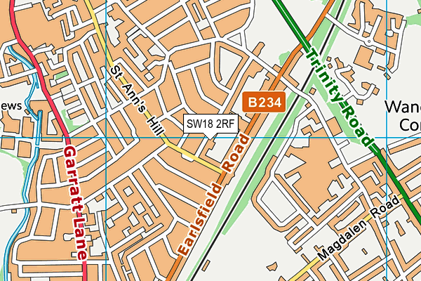 SW18 2RF map - OS VectorMap District (Ordnance Survey)