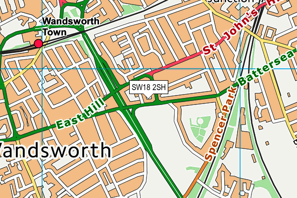 SW18 2SH map - OS VectorMap District (Ordnance Survey)