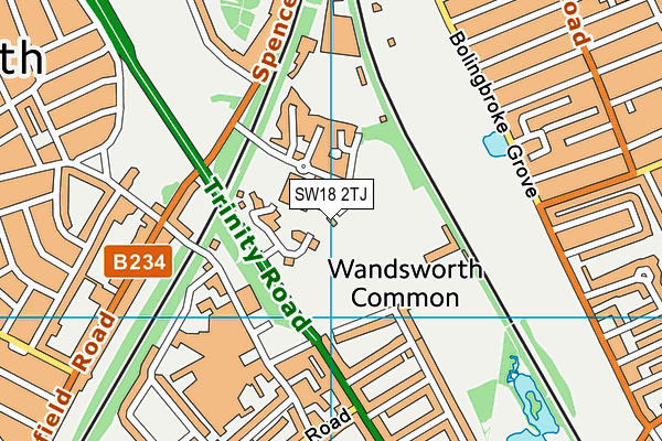 SW18 2TJ map - OS VectorMap District (Ordnance Survey)