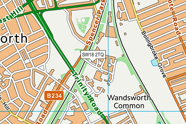 SW18 2TQ map - OS VectorMap District (Ordnance Survey)