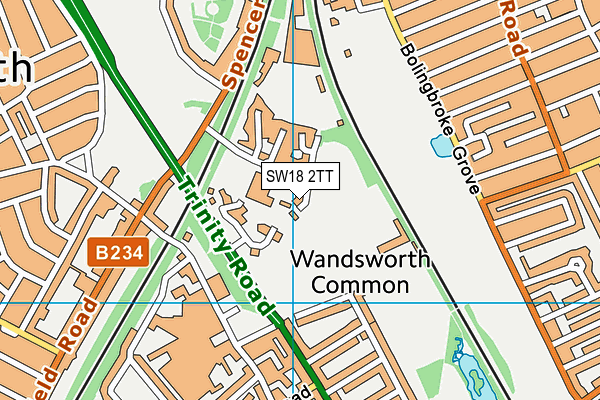 SW18 2TT map - OS VectorMap District (Ordnance Survey)