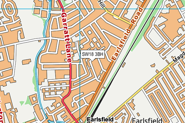 SW18 3BH map - OS VectorMap District (Ordnance Survey)