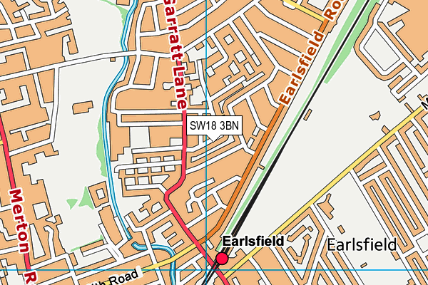 SW18 3BN map - OS VectorMap District (Ordnance Survey)