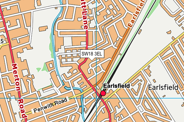 SW18 3EL map - OS VectorMap District (Ordnance Survey)
