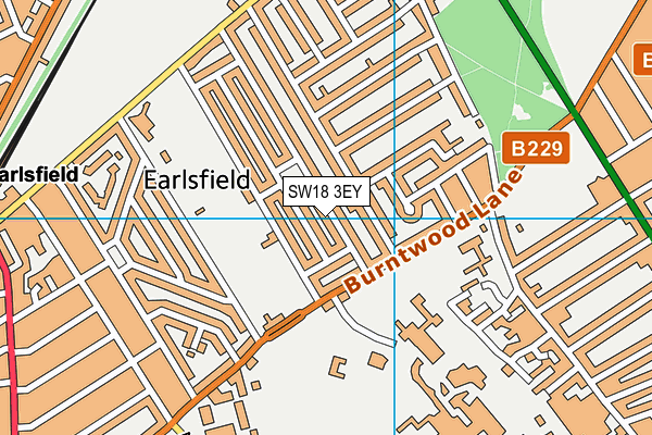 SW18 3EY map - OS VectorMap District (Ordnance Survey)