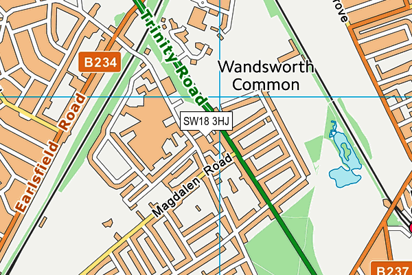 SW18 3HJ map - OS VectorMap District (Ordnance Survey)