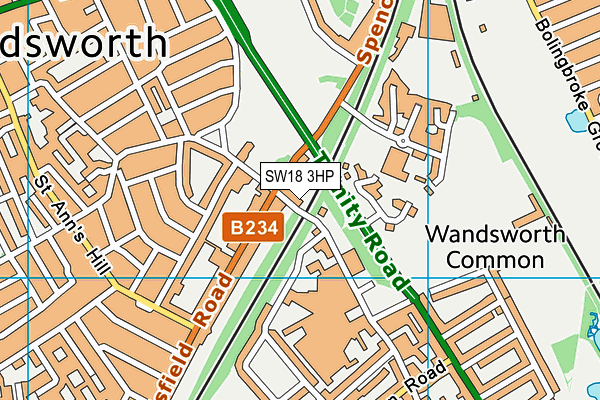 SW18 3HP map - OS VectorMap District (Ordnance Survey)
