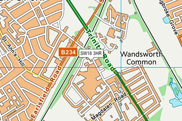 SW18 3HR map - OS VectorMap District (Ordnance Survey)