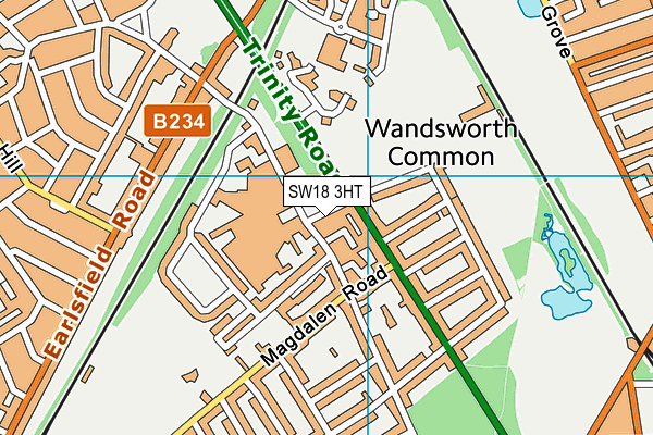 SW18 3HT map - OS VectorMap District (Ordnance Survey)