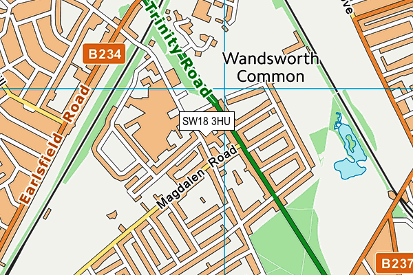 SW18 3HU map - OS VectorMap District (Ordnance Survey)