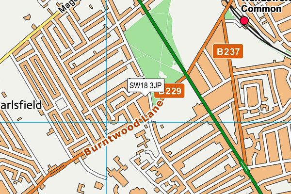 SW18 3JP map - OS VectorMap District (Ordnance Survey)