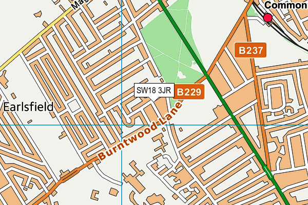 SW18 3JR map - OS VectorMap District (Ordnance Survey)