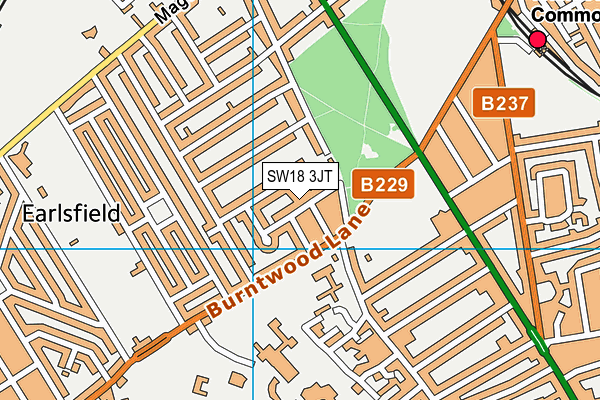 SW18 3JT map - OS VectorMap District (Ordnance Survey)