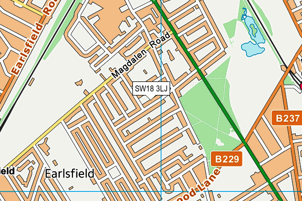 SW18 3LJ map - OS VectorMap District (Ordnance Survey)