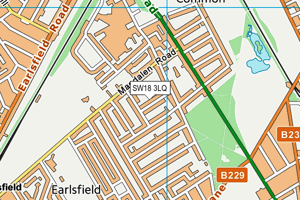 SW18 3LQ map - OS VectorMap District (Ordnance Survey)