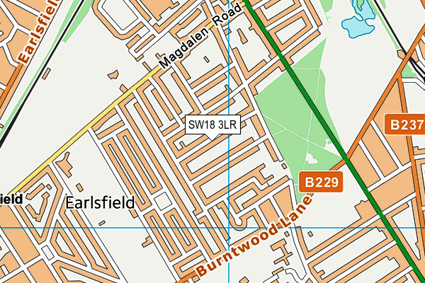 SW18 3LR map - OS VectorMap District (Ordnance Survey)