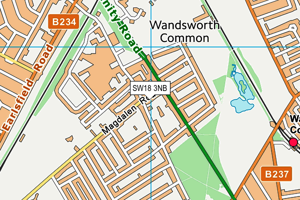 SW18 3NB map - OS VectorMap District (Ordnance Survey)