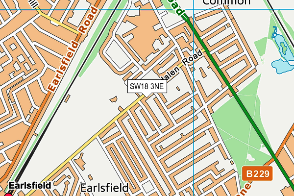 SW18 3NE map - OS VectorMap District (Ordnance Survey)