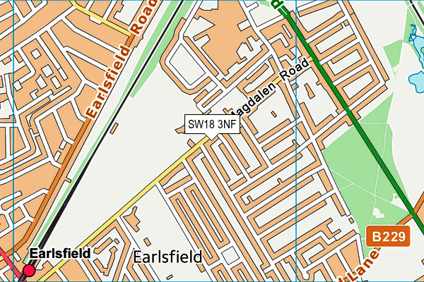 SW18 3NF map - OS VectorMap District (Ordnance Survey)